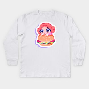 Haru Okumura burger Kids Long Sleeve T-Shirt